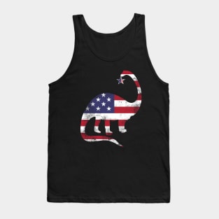 American Flag Dinosaur T-Shirt T Rex Tee 4th July Gifts Tank Top